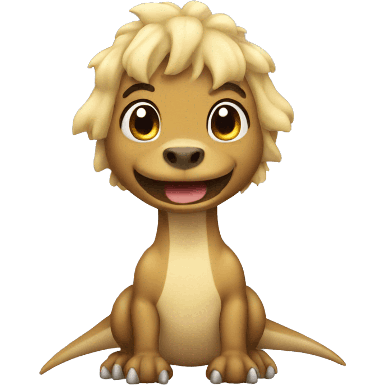 Cute with blond hair dinosaur emoji