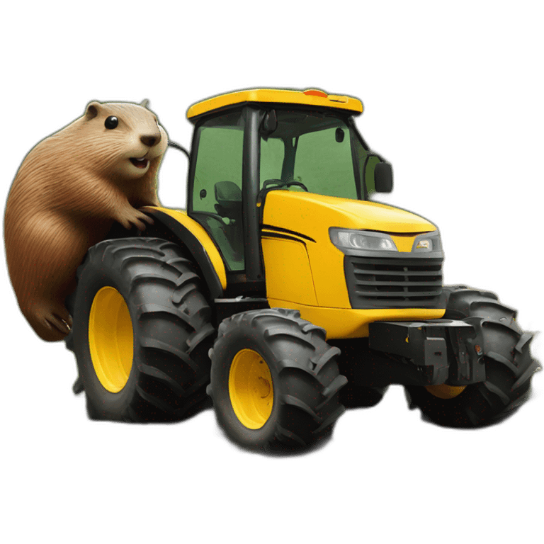 Beaver on tractor emoji