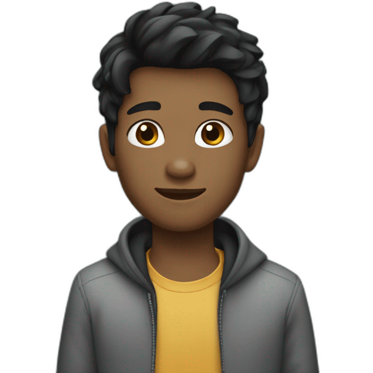 black hair boy with medium hair emoji