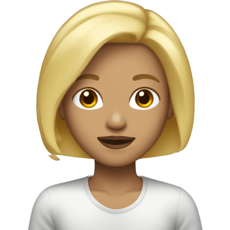 blond bob hair, light skin,  emoji