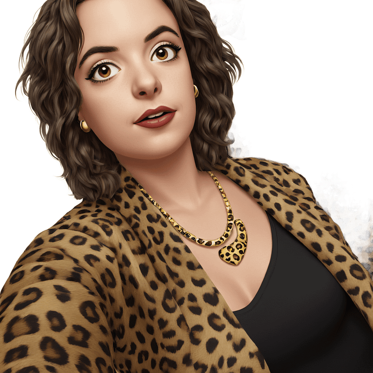 leopard print beauty portrait emoji