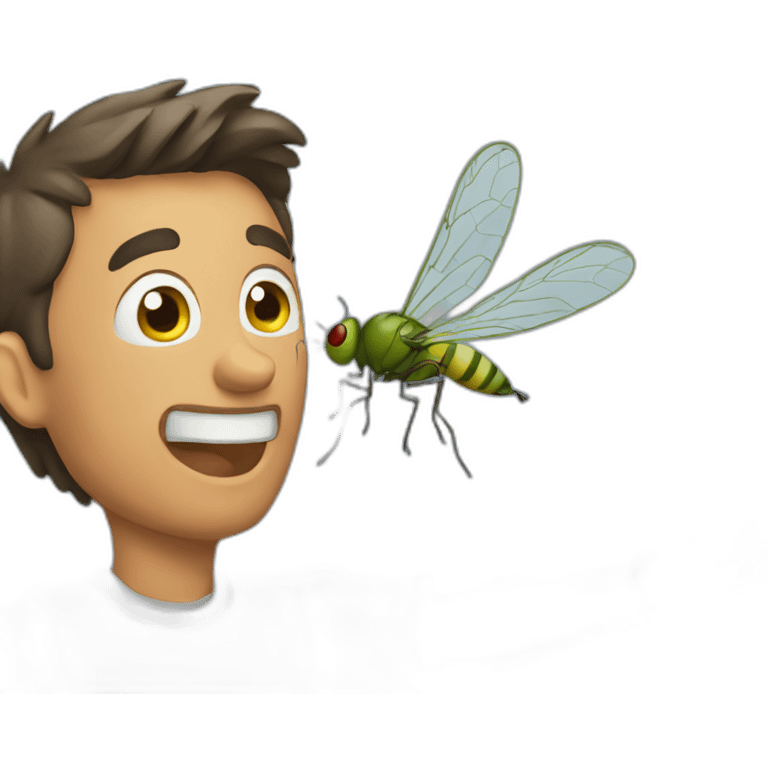 Man catching fly emoji