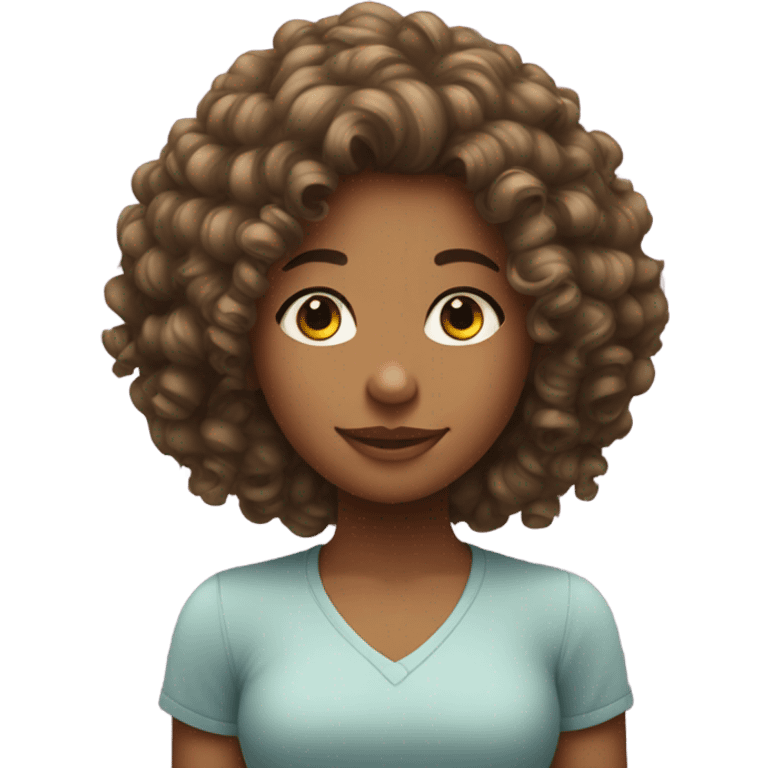 A Cute curly hair girl emoji