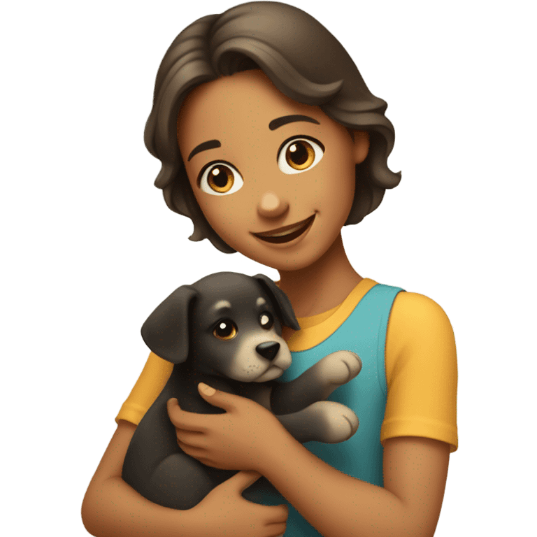 Girl petting puppu emoji