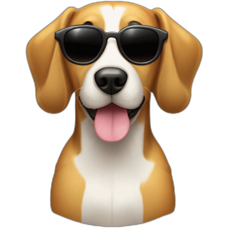 dog braco weimanerer smialing with sun glasess emoji