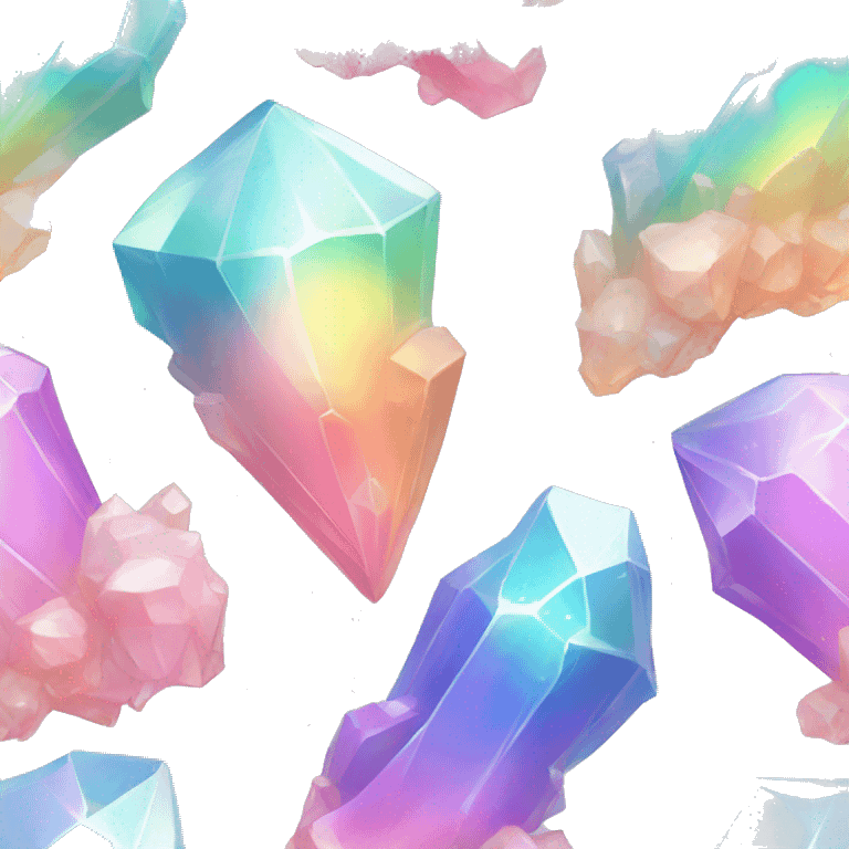 Pastel iridescent rainbow crystal clusters emoji