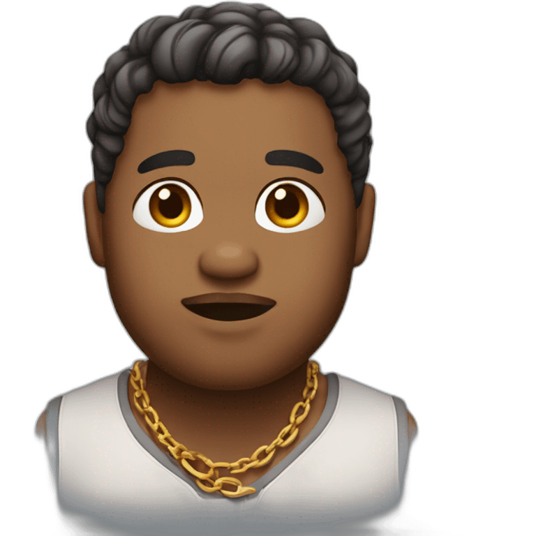 man Brown skin, chubby,gradient cut hair, chain around his neck emoji