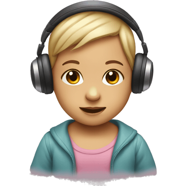 a baby wearing headphones emoji