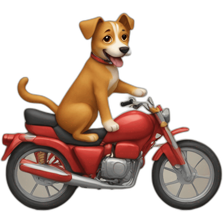 Dog riding Cat emoji