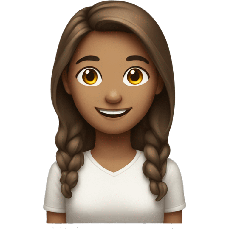 smiling girl with brown hair emoji