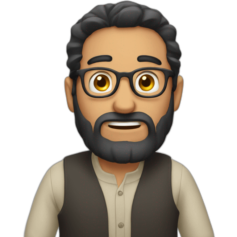 arab man with glasses and beard, black hair, shocked with both hand on sheeks emoji