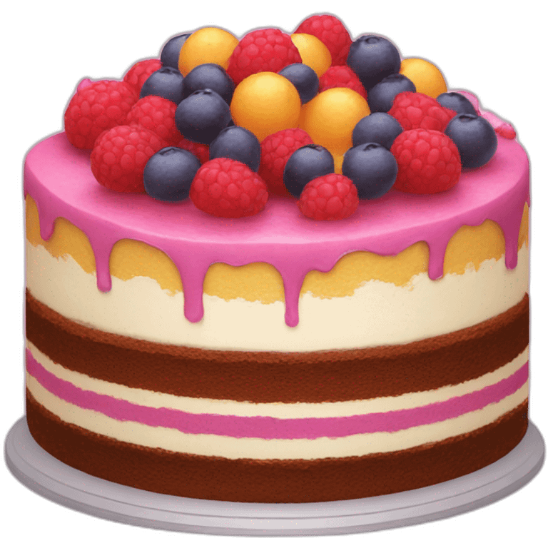 cake with beautiful colors emoji