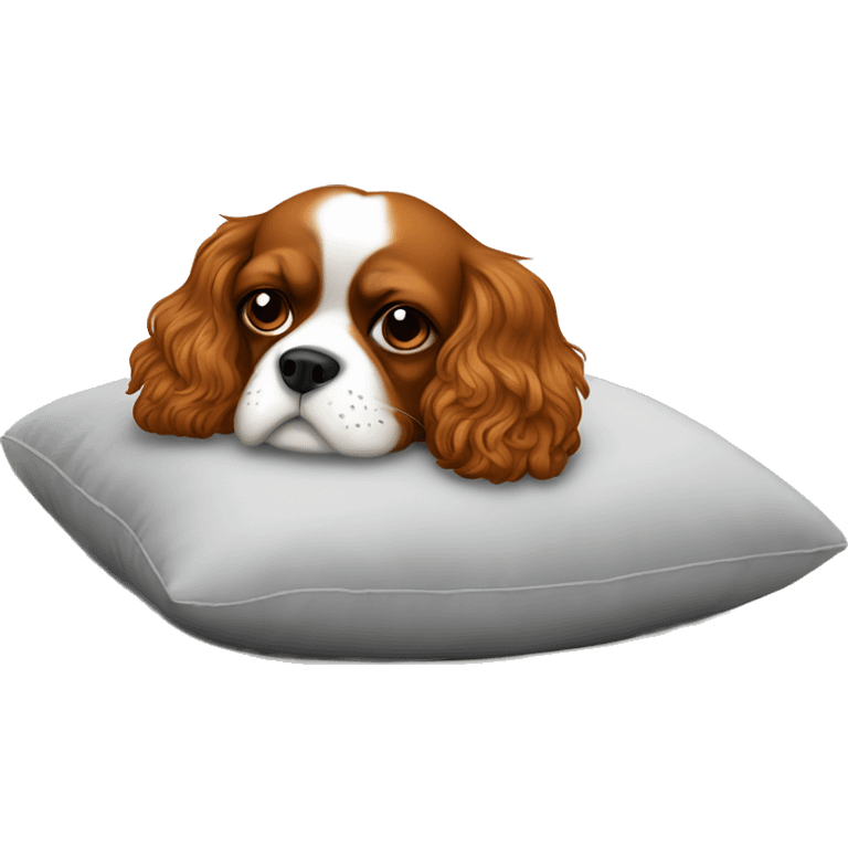 Cavalier resting on pillow emoji