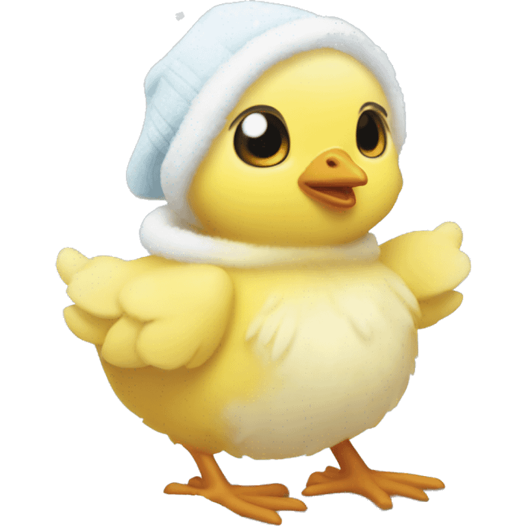 Baby chick in the snow emoji