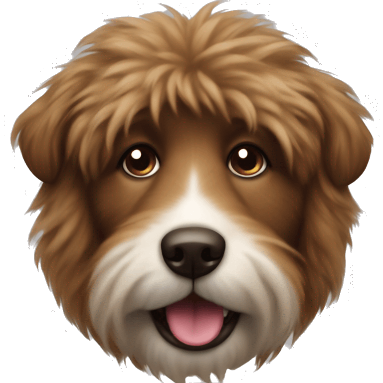 Brown fluffy dog with tongue out emoji