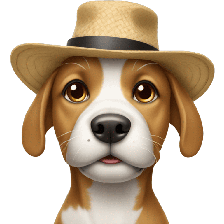 Dog wearing a hat emoji