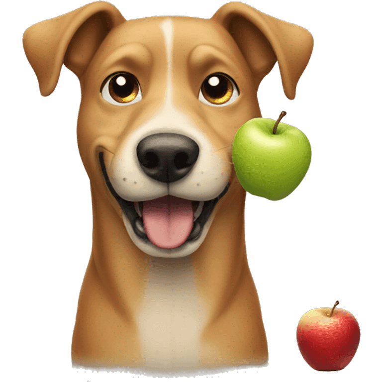 Dog eat apple emoji