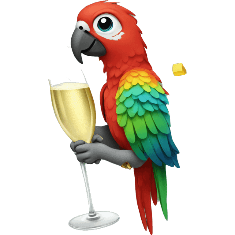 Parrot with champagne  emoji