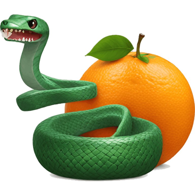 snake coming out from orange fruit emoji