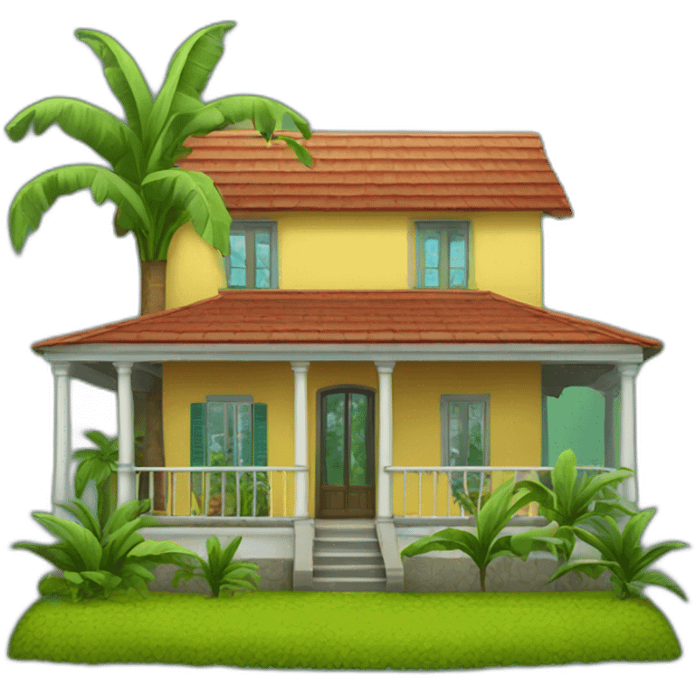 small country house banana trees emoji