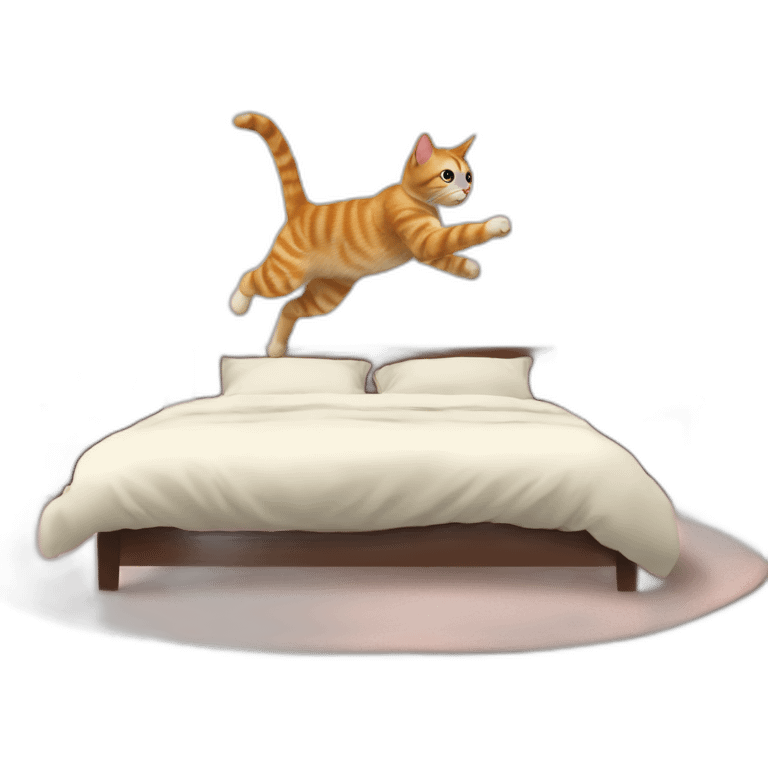 Cat jumping on bed emoji