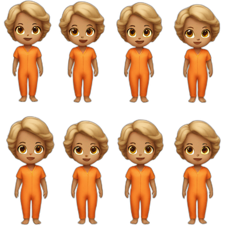 Baby in orange jumpsuit emoji