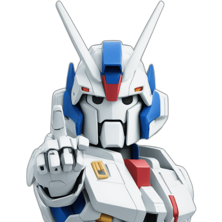 A gundam giving the peace sign emoji