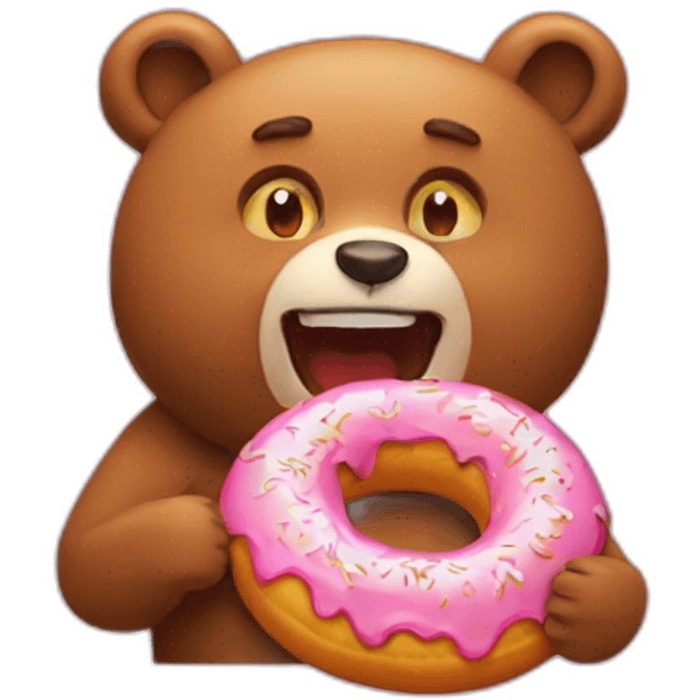 bear eating an donnut emoji