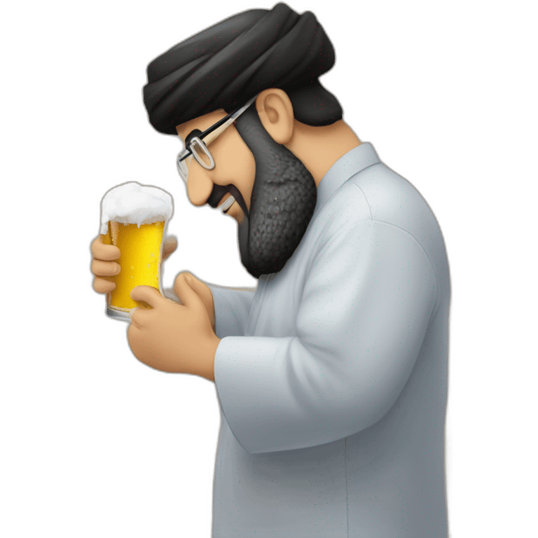 hasan nasrallah showering with beer emoji