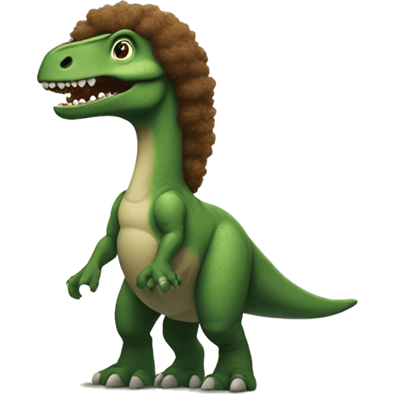 I dinosaur with an Afro emoji