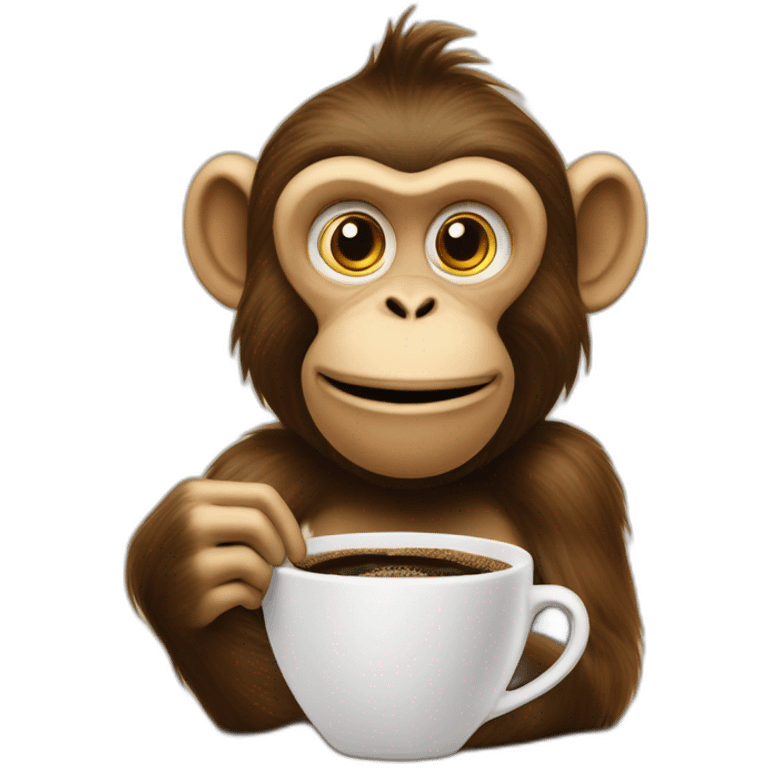 monkey coming out of the coffee from douwe egberts emoji