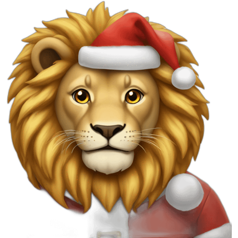 lion santa claus emoji