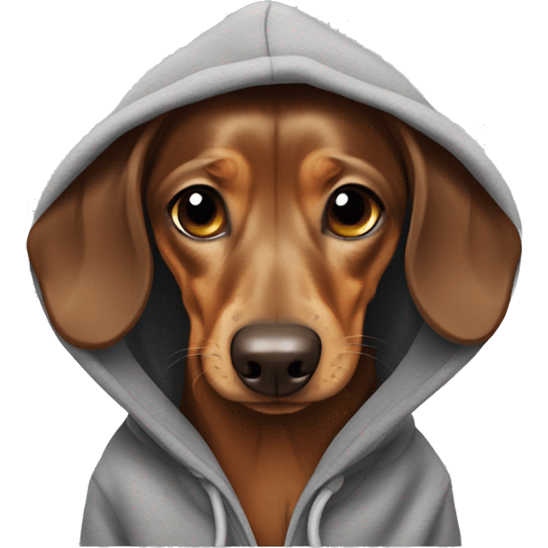 Dachshund in a hoodie emoji