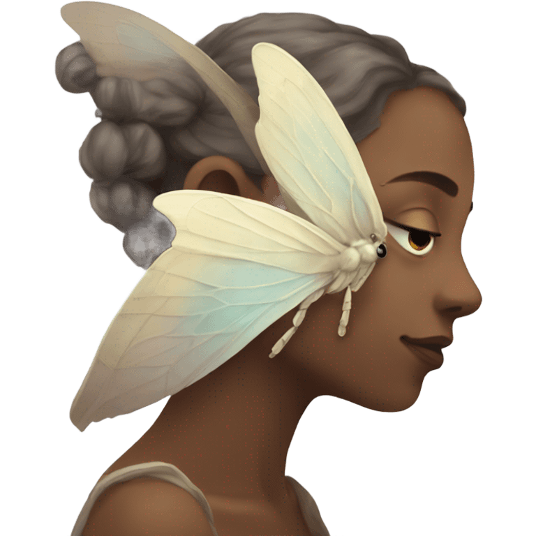 Ethereal moth side profile emoji