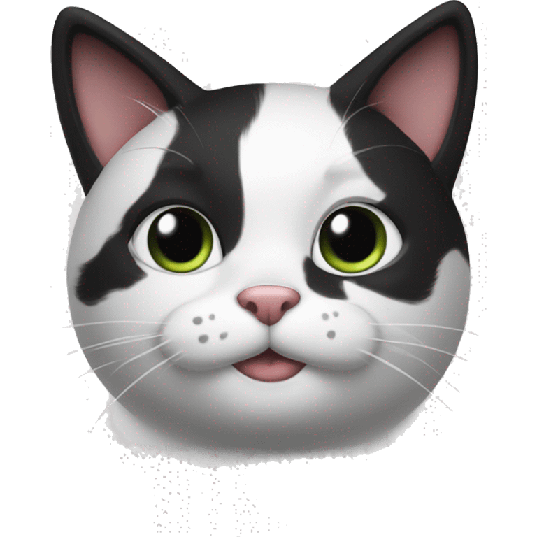 Black and white cat happy emoji