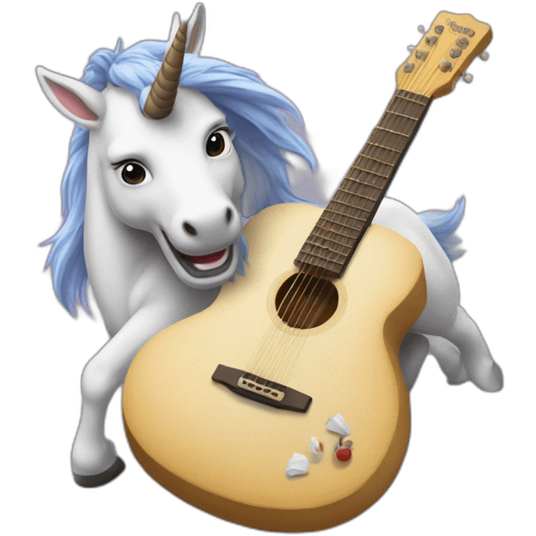 Licorne qui joue de la guitare emoji