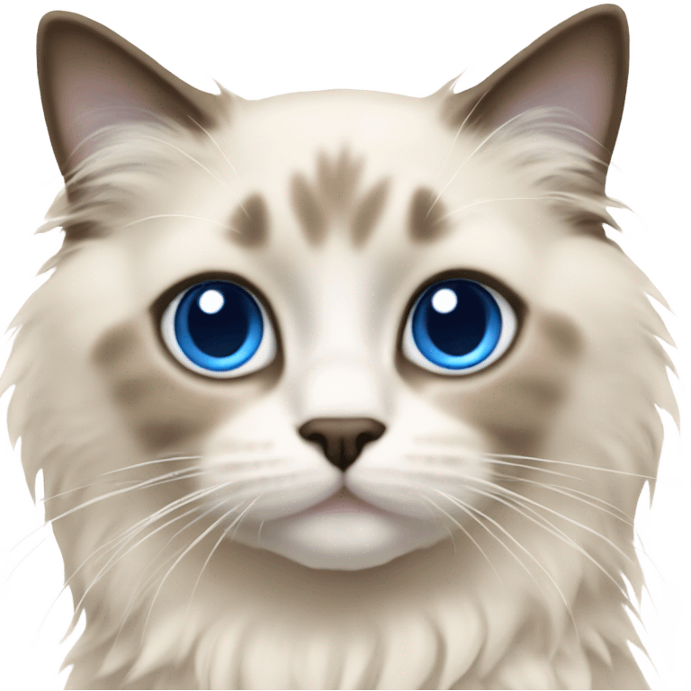 beige BABY ragdoll cat with blue eyes emoji