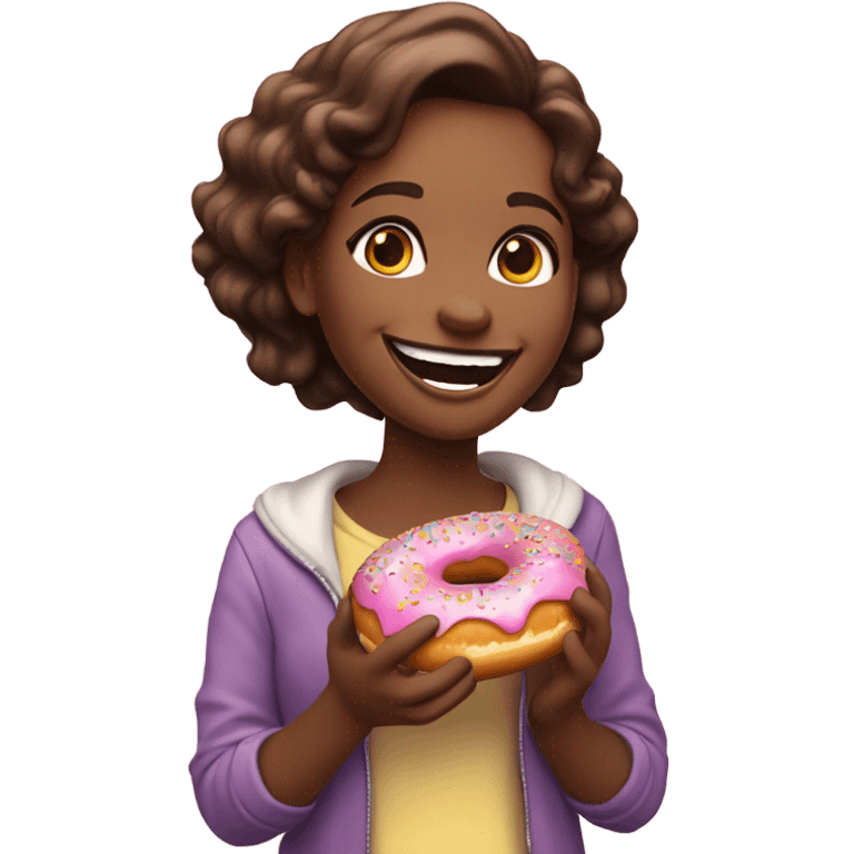 Girl Eating donuts emoji