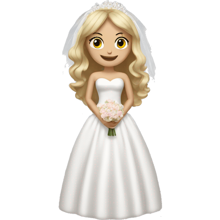 brunette groom blonde bride emoji