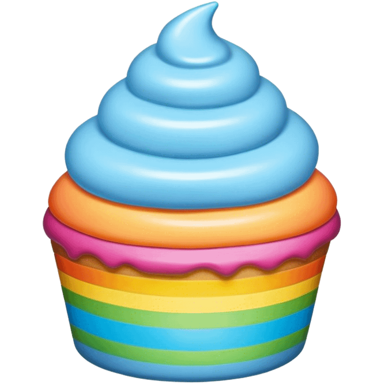 Rainbow colored icing emoji