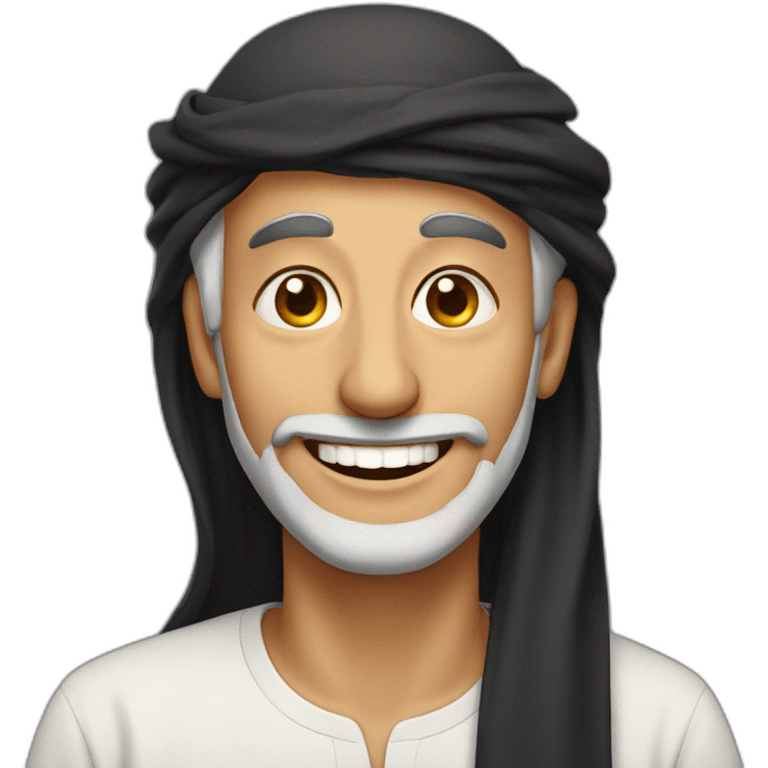 Old arabic men smiling with only One teeth emoji