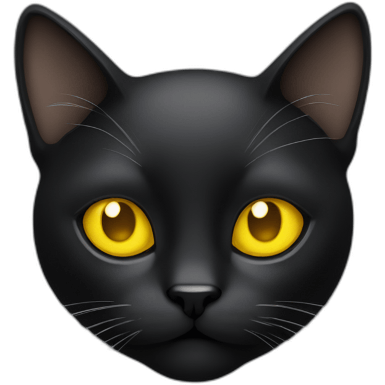 Black cat face with yellow eyes emoji