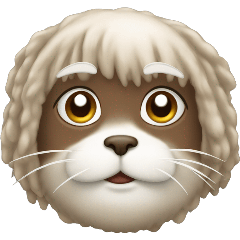 Brown ragdoll with white chin emoji