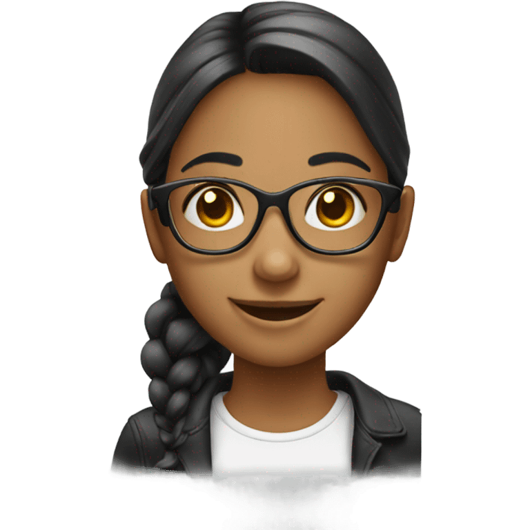 smiling  girlwith glasses phone emoji