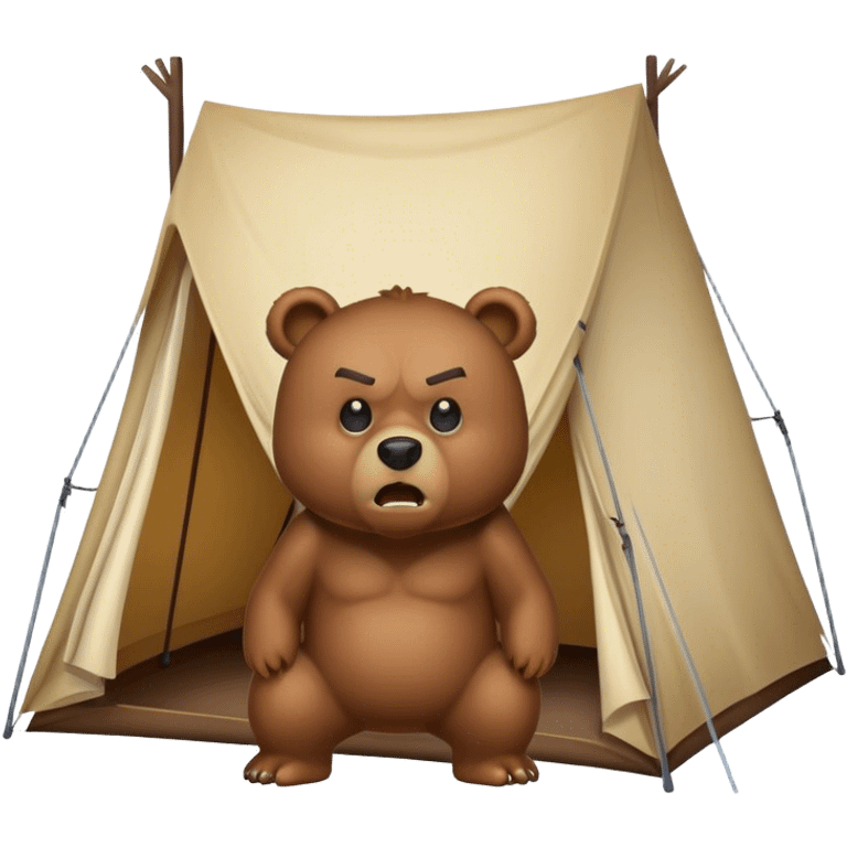 angry bear and a tent emoji