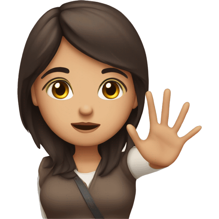 Cute brunette saying no emoji