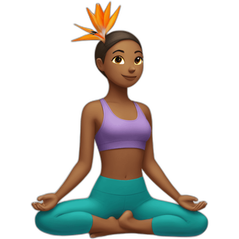 Yoga girl bird of paradise emoji