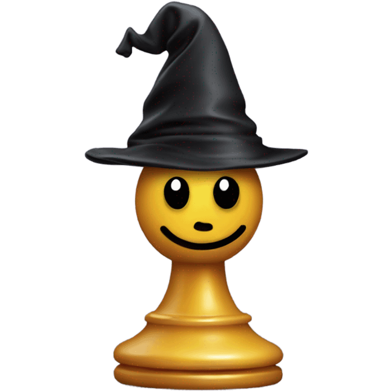 a black chess pawn with a wizard hat emoji