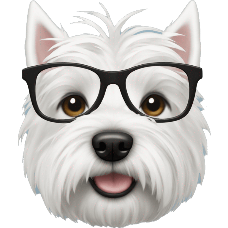 west highland white terrier with black glasses emoji