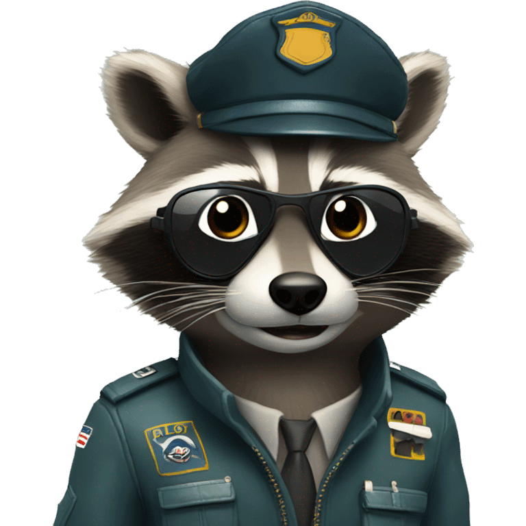 Racoon as pilot emoji